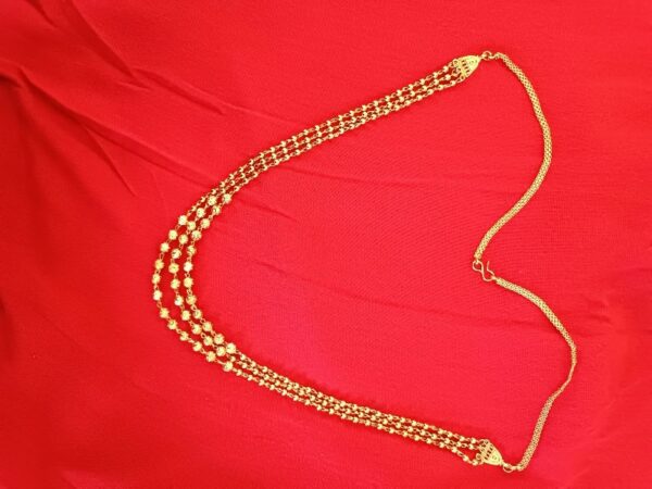 Women Micro Gold Plated 3 layerd Chain/ Elite Bejeweled Women Necklaces & Chains - Image 2