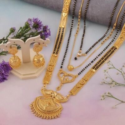 Elite Glittering Mangalsutras, Combo Of 5 Treditional Mangalsutra, Mangalsutra Combo (Buy 1 Get 4 Free)