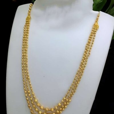 Women Micro Gold Plated 3 layerd Chain/ Elite Bejeweled Women Necklaces & Chains