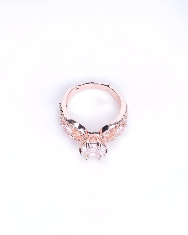 Rose Gold Wedding Ring & Gold Plated Pink Cubic Ring