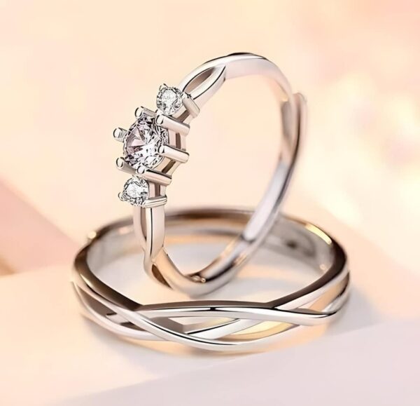 Couple Rings, Valentine Rings, Women Ring, Men Ring Set of 2 - Image 3